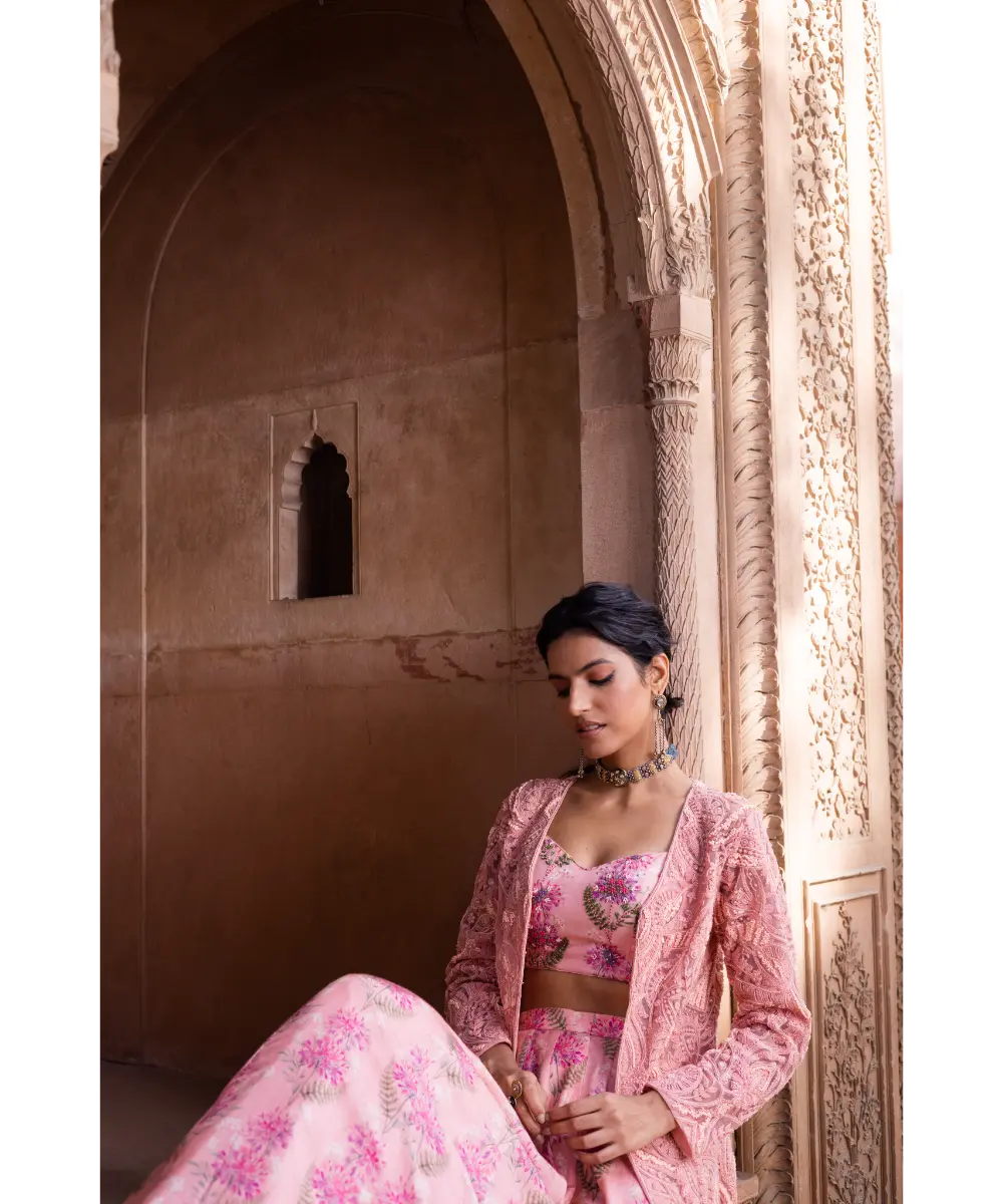 LABEL ANUSHREE- Onion Pink Sharara Set